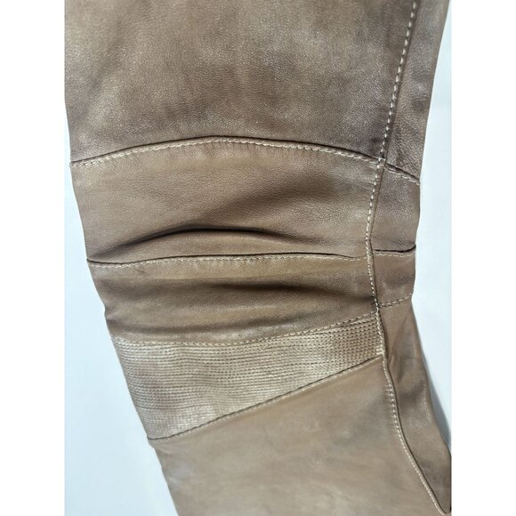 Balmain Paris Lamb Leather Moto Pants in Taupe - Picture 6 of 11